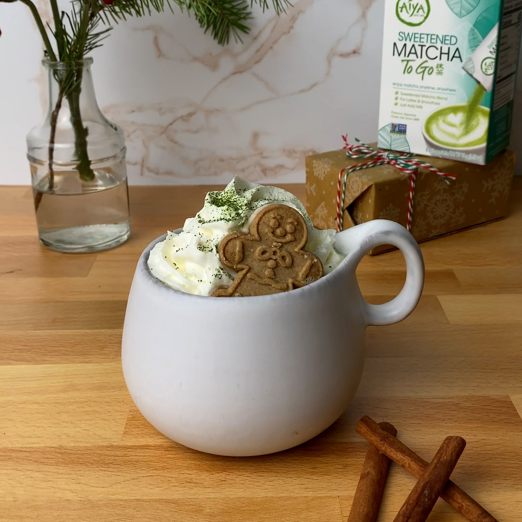 It's Fork and Spoon Gingerbread Matcha Latte