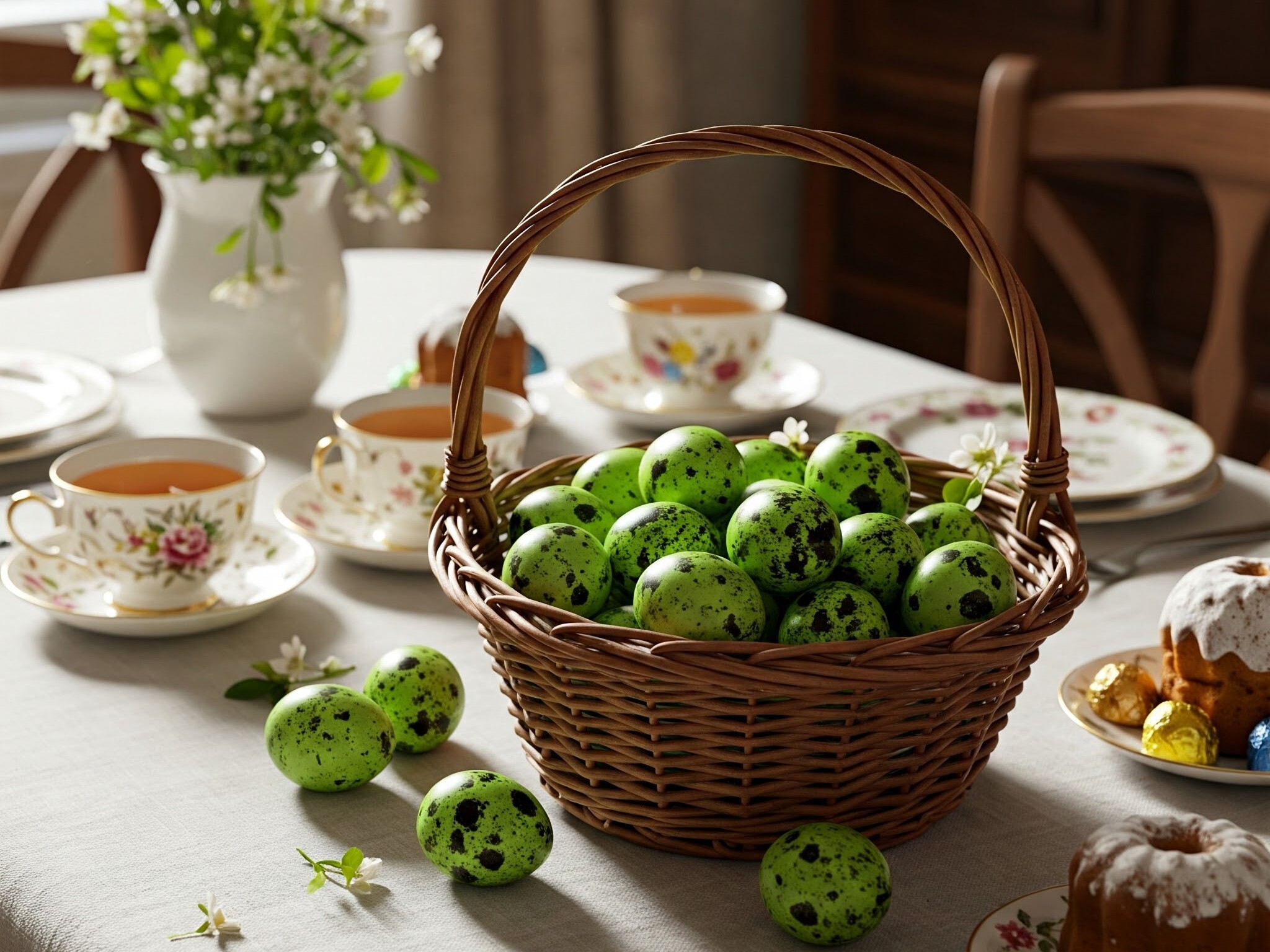 Matcha Dyed Easter Eggs